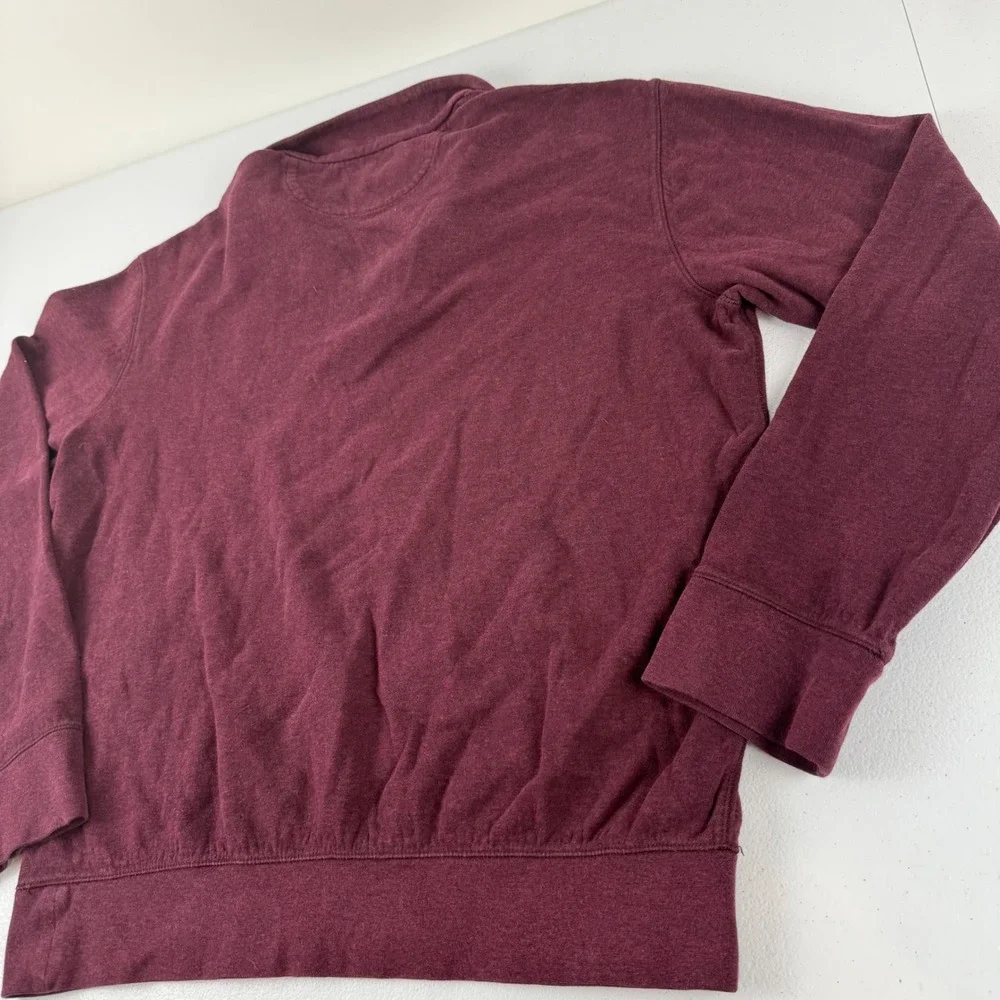 Polo Ralph Lauren Mens Small Burgundy Heather Quarter Zip Pullover Sweater Pony